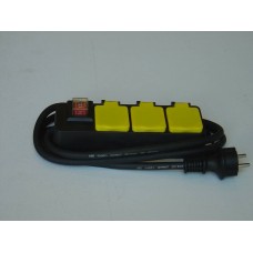Regleta 3 tomas con interruptor para exterior